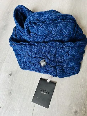 Caldene Navelli Womens Knitted Snood Cowl Neck Scarf Navy Equestrian • £14.99