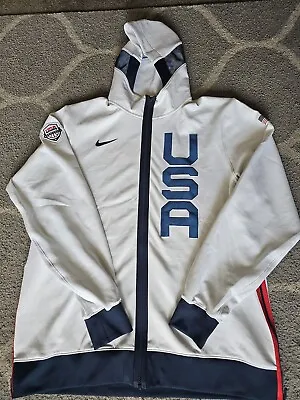 NIKE TEAM USA OLYMPIC Basketball Therma Flex Showtime Hoodie Jacket Size XL Tall • $150