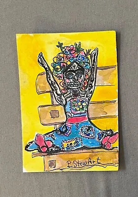 ACEO Skeleton Mexican Puppet Day Of The Dead Watercolor Frida Penny StewArt • $15.99