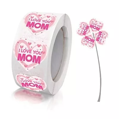 2 Inch Mother's Day Stickers 500 Pcs I Love You MOM Heart Labels Self  • $17.05