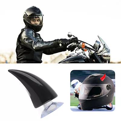 Black Motorcycle Helmet Devil Horn With Sucker Decoration Accessories • $7.45