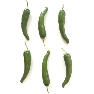 £6.99 • Buy Pack Of 6 Artificial Green Chillies 14cm - Chili Pepper Decorations Chilli