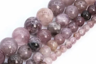 Genuine Natural Lepidolite Beads Grade A Round Gemstone Loose Beads 4/6/7-8/10MM • $7.79