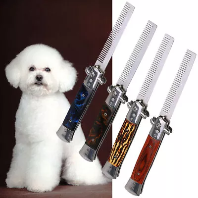 $16.93 • Buy Switchblade Automatic Spring Pocket Oil Hair Comb Folding Push Button Brush