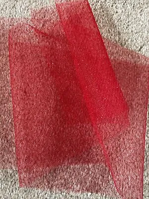£1 • Buy 4m Of 150mm Wide Soft Nylon Sparkly Red Tulle Net Wedding/Tutu/Craft