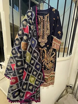$150 • Buy Pakistani Indian 3 Piece Evening Wedding Outfit Shalwar Kameez