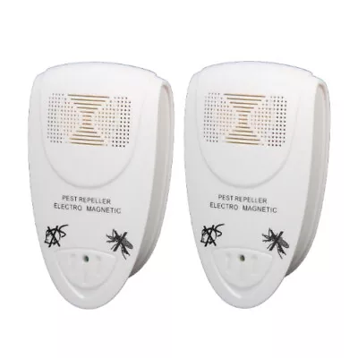 2 X Electronic EU PLUG In Ultrasonic RODENT PEST FLY REPELLER Mice Rats Mosquito • £5.95