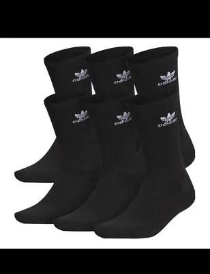 Adidas Men's Originals Crew Socks Black Men's 8-12 Women's 10-13 • $18.99