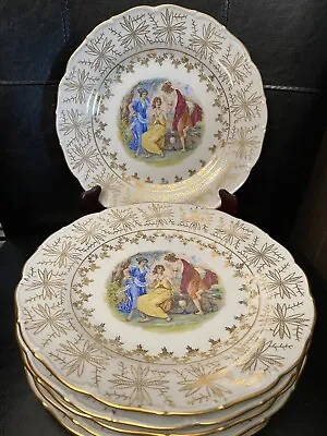 Set Of 6 HAAS & CZJZEK Czech Republic Fine Porcelain MADONNA Dinner Plate 9 3/4” • $240