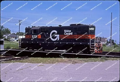 ORIG SLIDES Maine Central 573 GP7 On Turntable And Working Yard Rockland Two • $4