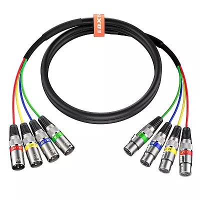 EBXYA 6Ft 4 Channel XLR Snake - Premium XLR Male To XLR Female Snake Cable  • $27.99