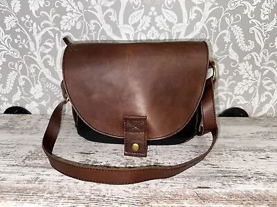 OSGOODE MARLEY Phoebe Flap Bag Brown & Black Leather Crossbody Satchel • $100