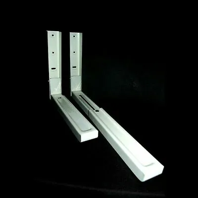 Adjustable White Wall BRACKETS Mounts For Microwave TV Aquarium - Up To 40kg • £12.99