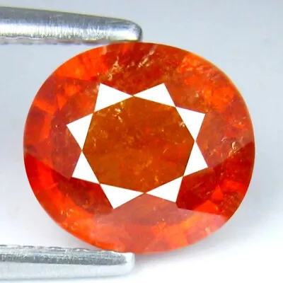 1.80 Cts  Top Luster Mandarin Fanta Orange Natural Spessartite Garnet • $9.99