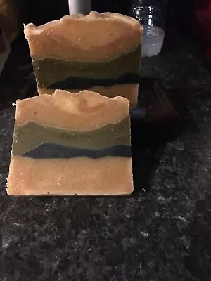 Handmade Soap: Turmeric Activated Charcoal & Moringa Plant 4-5 Oz. • $10