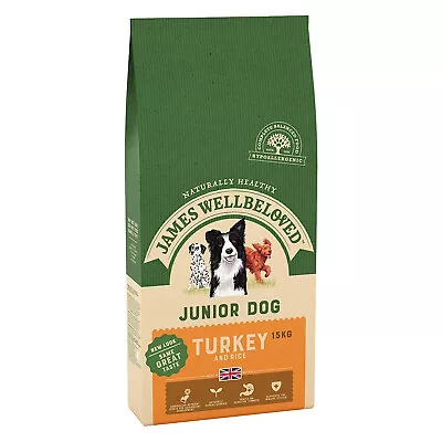 James Wellbeloved Complete Dry Junior Dog Food Turkey And Rice 15 Kg • £74.88