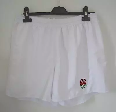 White England Rugby Player Issue Match Shorts (Rose/red Logo) • £12.49