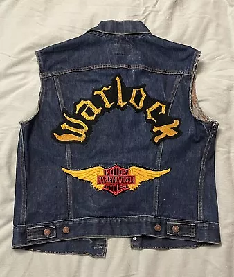 BIG E Levi’s BIKER HARLEY Cutoff VEST VINTAGE LEVIS TYPE 3 DENIM TRUCKER JACKET • $395