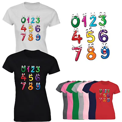 Ladies T-Shirt World Book Day Math Day 2024 Maths Symbol Cartoon School Top • £10.99