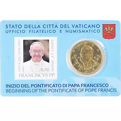 [#1022610] VATICAN CITY Pape François 50 Euro Cent 2013 Rome Stamp And Coin • $19.44