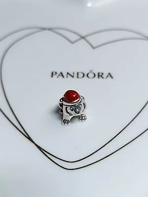 Genuine Pandora Silver 🐶 Cute Dog With Red Enamel Hat Charm S925 ALE • £12