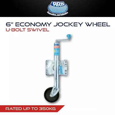 Ark 6” Economy Jockey Wheel U-Bolt Swivel Caravan Camper Trailer Boat Parts • $75.99