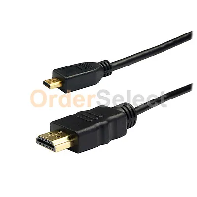 3 FT 24K Premium Gold Cable+Micro HDMI Converter Adapter Type A To D • $4.29