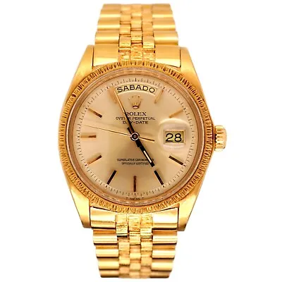 Rolex DAY-DATE 36mm 18k Yellow Gold President BARK Jubilee Men's Watch Ref 1807 • $15999