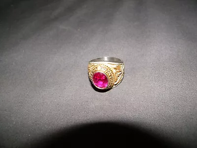 Vintage United States Army Red Stone Class Ring Size 10.5 Gold Two Tone 1775 • $29.99