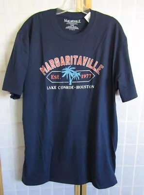 NWT Margaritaville Lake Conroe Houston Short Sleeve Navy Cotton T-Shirt Men's XL • $3.99