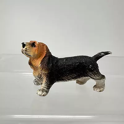 Vintage AAA Basset Hound Dog Figure Figurine Rubber PVC Rare • $18.69