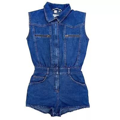 Vintage United Colors Of Benetton Denim Playsuit Romper • $59