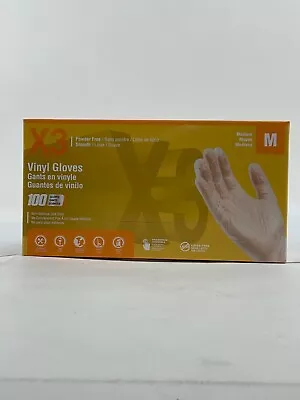 Vinyl Gloves X3 Powder Free & Latex Free Medium 100 Ct Gloves Box • $9.99