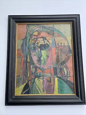 Cubist PAINTING ABSTRACT VINTAGE EXPRESSIONISM Portrait MODERNISM Mid Century • $2300