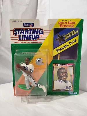 Kenner NFL Dallas Cowboys Michael Irvin Starting Lineup Figure Card Poster 1992 • $14.99