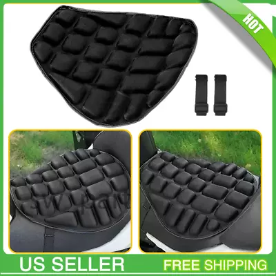 Motorcycle Seat Cushion Cover Comfort Shockproof Pillow Mat Pad Lycra Black New • $16.99