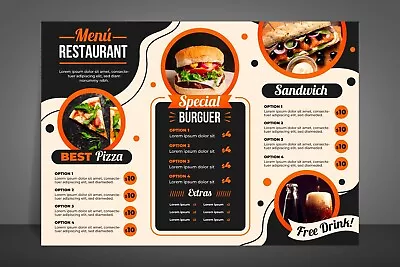 Takeaway Menus Double Side A5 Or A4 Printed Menus Double SIded Menu Print • £64.99