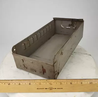 Vintage Metal Parts Drawer Industrial Decor File Green Steel Tin Library Sorter • $9.95