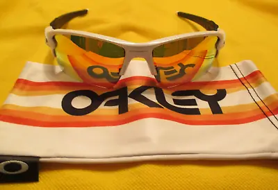 Oakley Flak 2.0 Xl White Frame Fire Polarized Lens Black Icon Jacket Sunglasses • $169.99