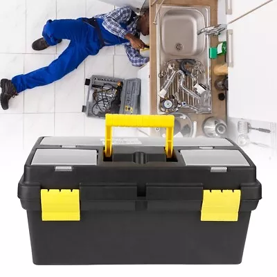Portable Plastic Tool Box Removable Lockable Storage Compartments Cantilever UK • £16.99