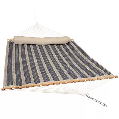 Large Quilted Hammock With Spreader Bar And Pillow - Mountainside By Sunnydaze • $79.95