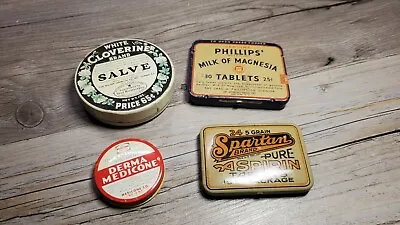 Collection Of 4 Vintage Old Collectable Americana Tins • $19.98