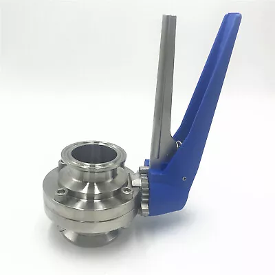 1.5  SS304 Sanitary Butterfly Valve Clamp OD50.5mm Multi-Position Handle Trigger • $32