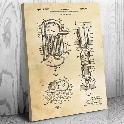 Liquid Moderated Nuclear Reactor Patent Canvas Print Power Technician • $49.95