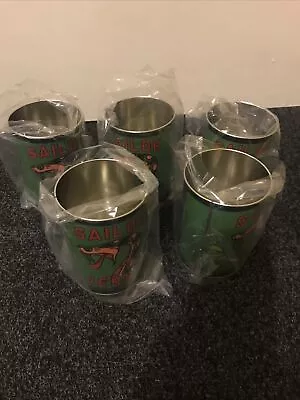 SAILOR JERRY CANS MAN CAVE X 5 DRINKING GLASS RARE • £35