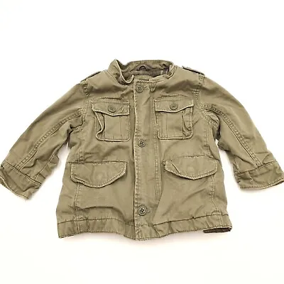 Gap Boys Field Jacket Size 18-24 Months Green Canvas Coat Toddler  • $22.50