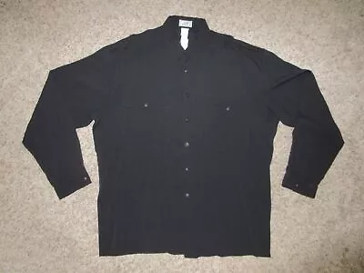 Gianni Versace Alias Men Medusa Logo Buttons L/s Shirt Sz 54 Black-pockets-italy • $79.99