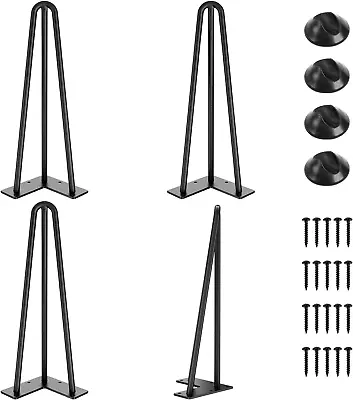SMARTSTANDARD Hairpin Table Legs 14 Inch 1/2'' In Diameter 3 Rods Metal Home D • $40.33