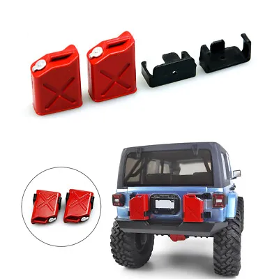 1 Pair 1/10 Scale RC Rock Crawler Truck Accessories Fuel Tank Oil Cans Red • $7.19