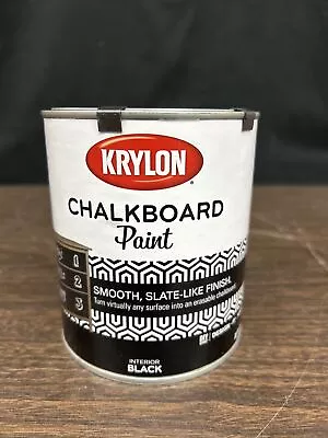 Krylon Interior Chalkboard Paint Smooth Slate Like Finish Black 1qt Diy Erasable • $14